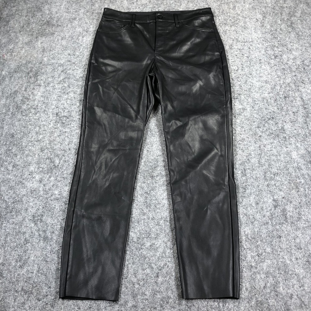 Express Pants Womens 10R Black Faux Leather High Rise Skinny 90s